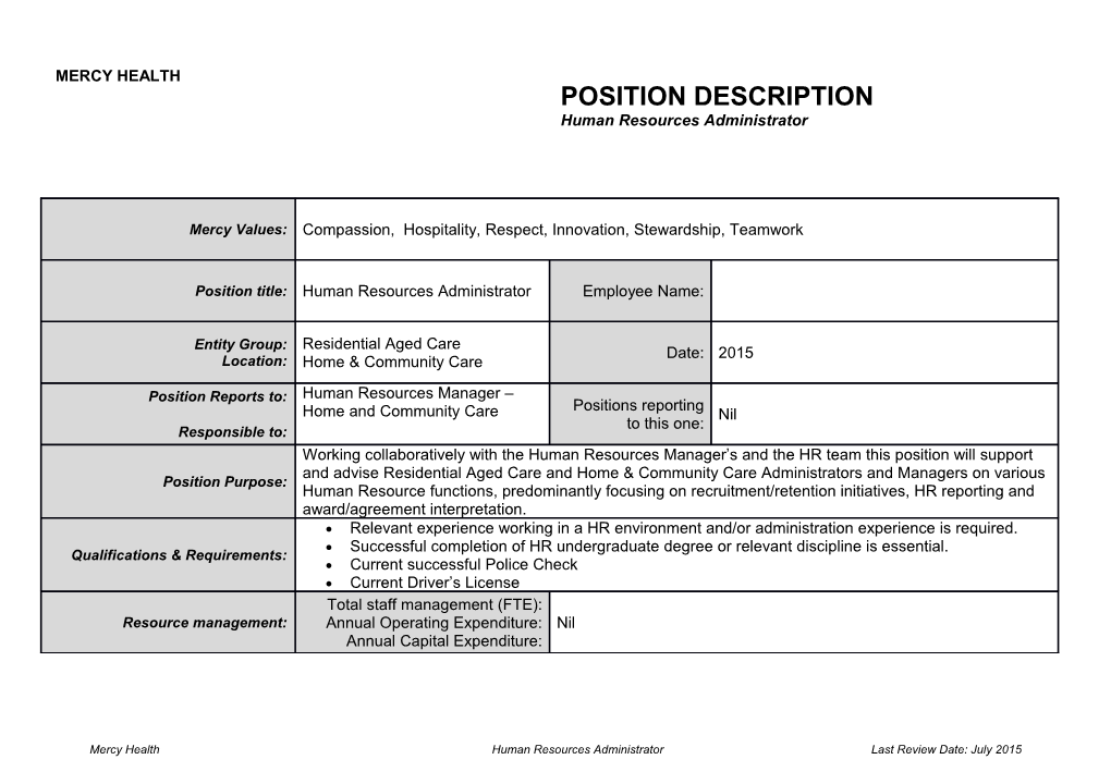 Position Description s17