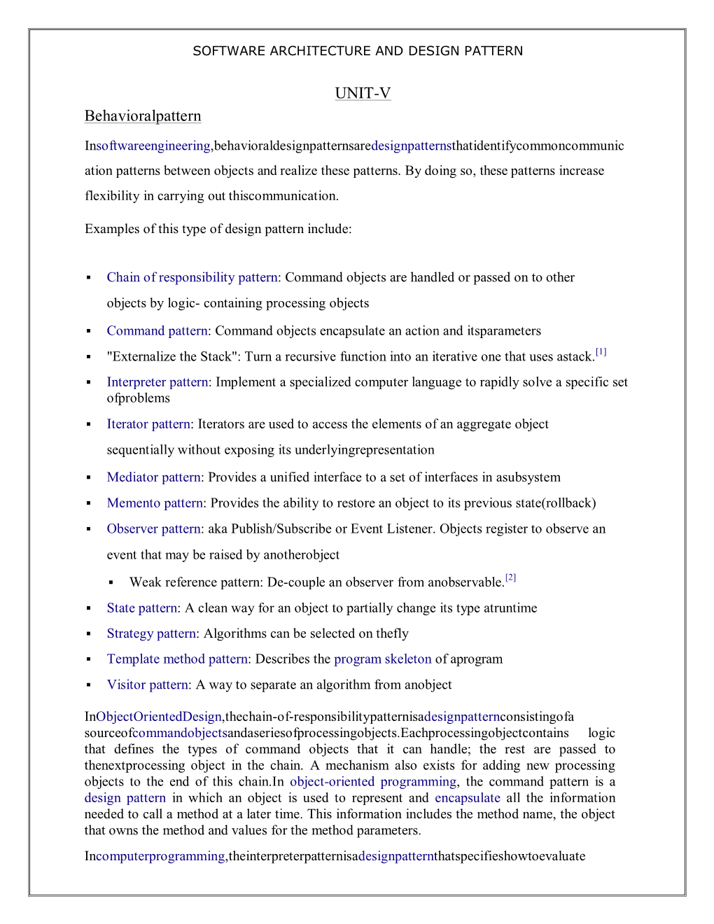 UNIT-V Behavioralpattern