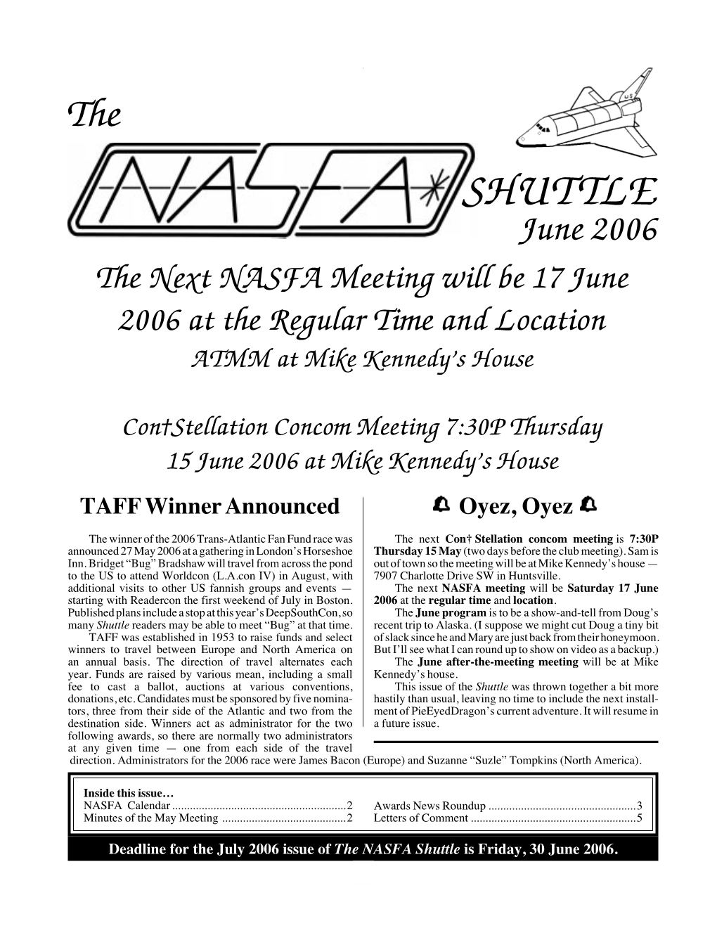 NASFA 'Shuttle' Jun 2006