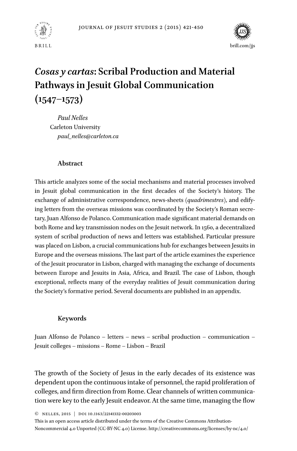 Scribal Production and Material Pathways in Jesuit Global Communication (1547–1573)