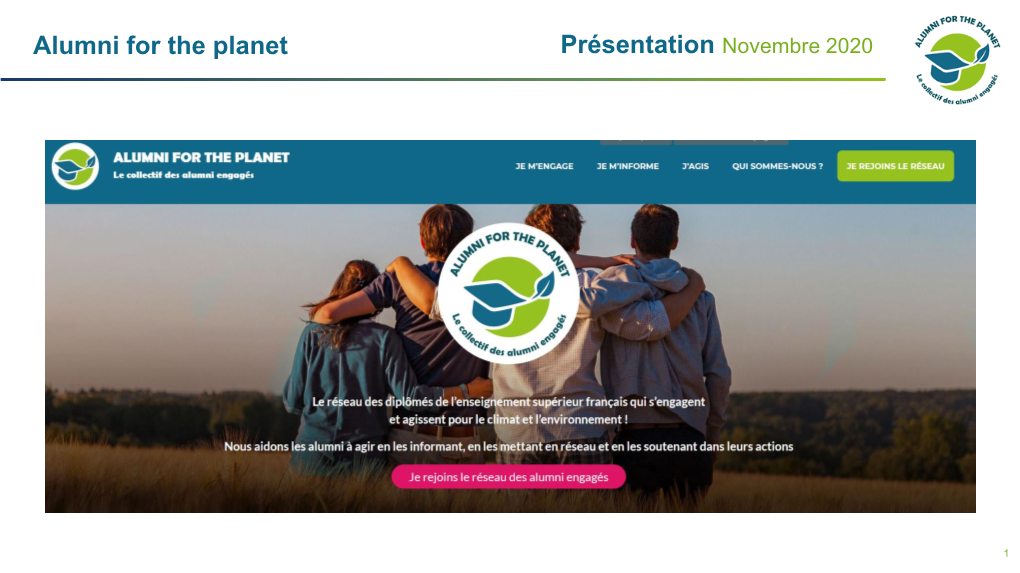 Alumni for the Planet Présentation Novembre 2020