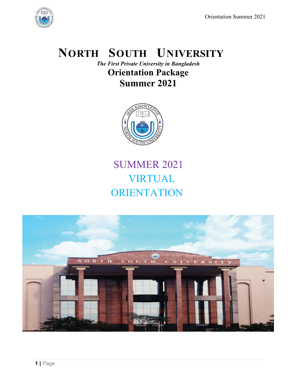 Summer 2021 Virtual Orientation