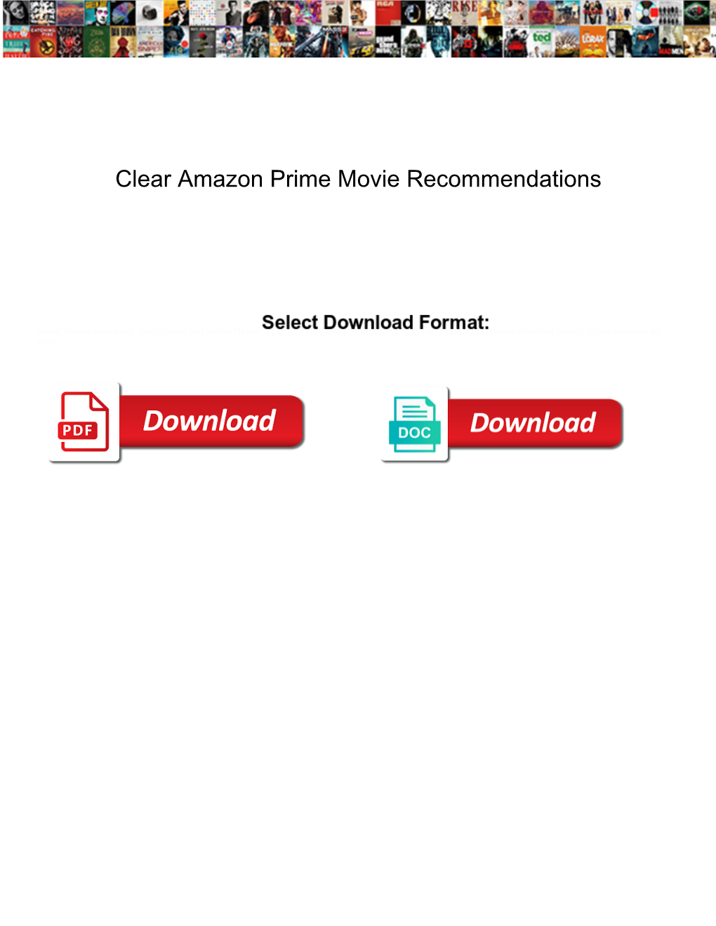 Clear Amazon Prime Movie Recommendations