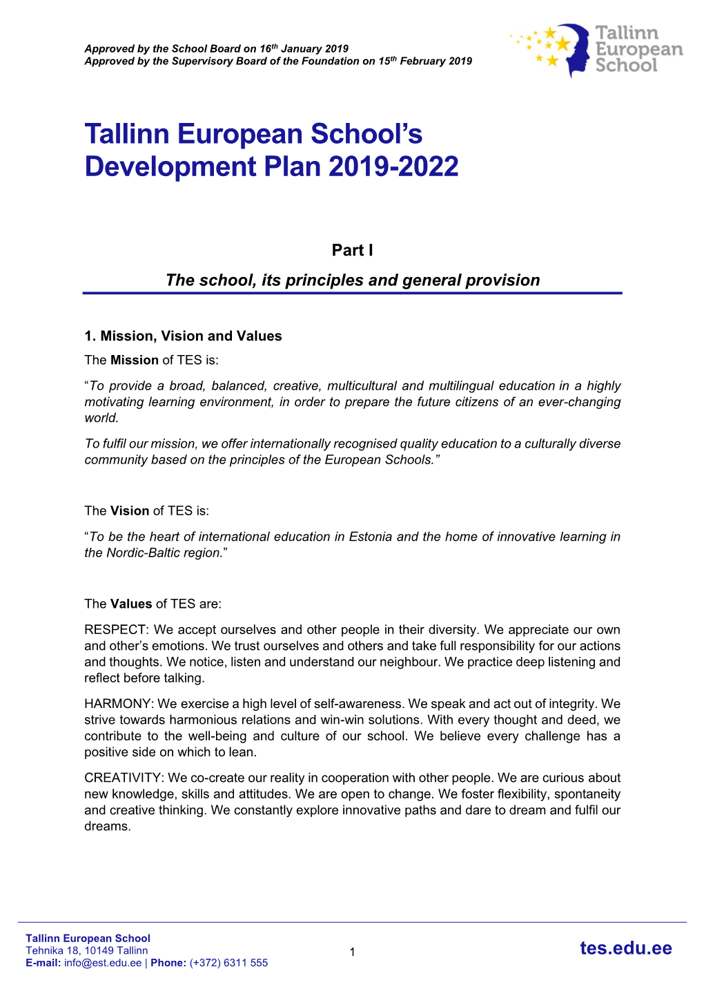 Development Plan 2019-2022