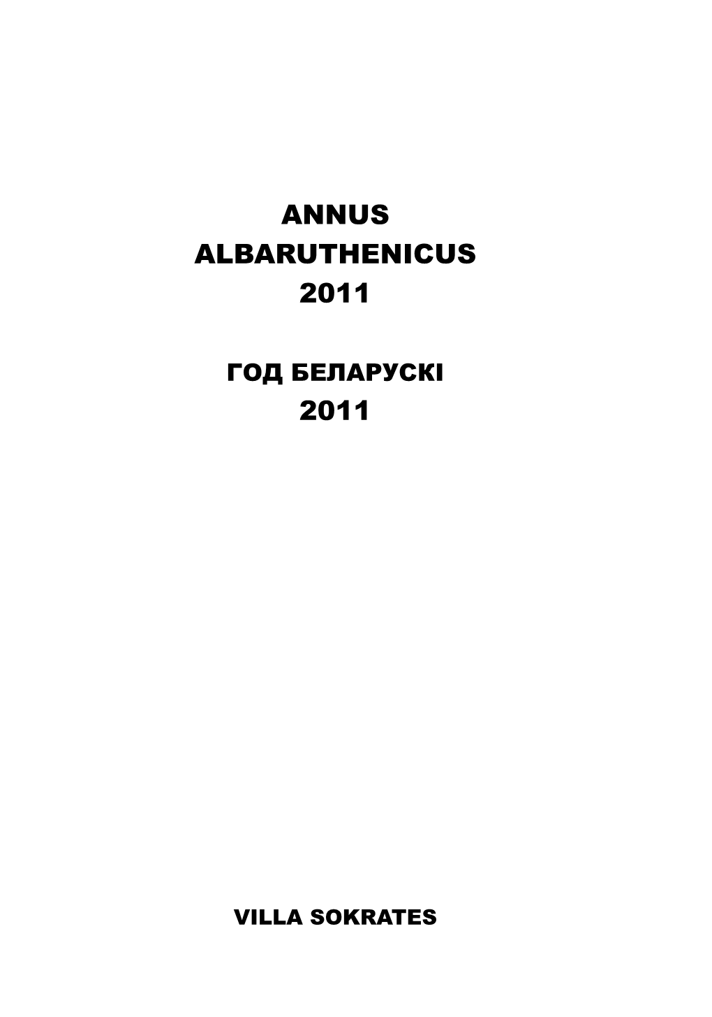 Annus Albaruthenicus 2011 2011