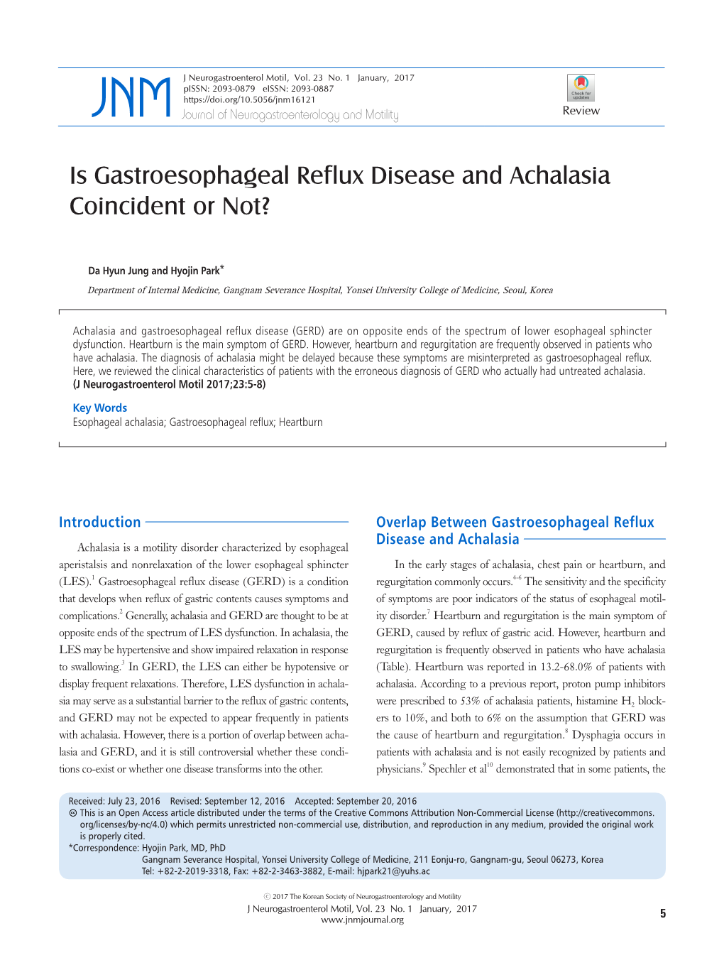 Is Gastroesophageal Reflux Disease and Achalasia Coincident Or Not?