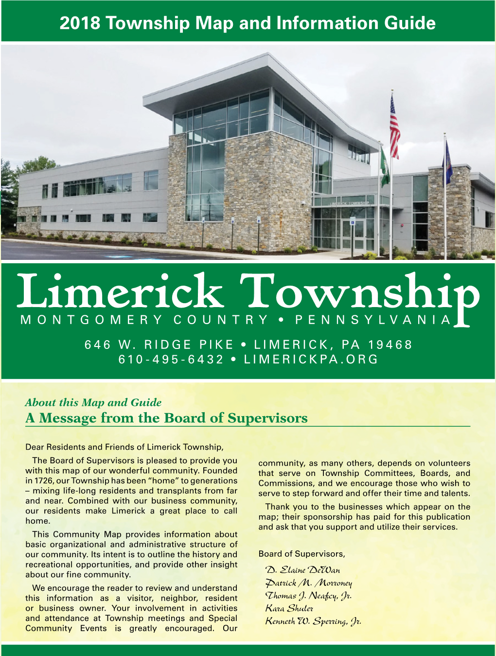 2018 Township Map and Information Guide Limerick, PA 19468 PAID DOYLESTOWN, PA PERMIT NO