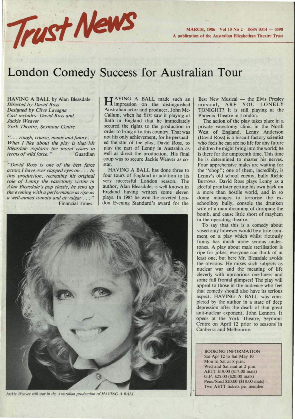 London Comedy Success for Australian Tour R