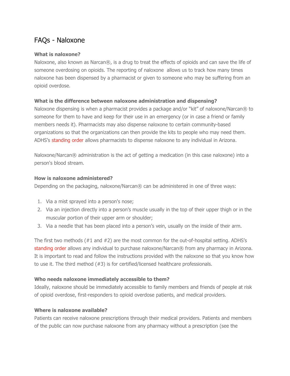 Faqs - Naloxone