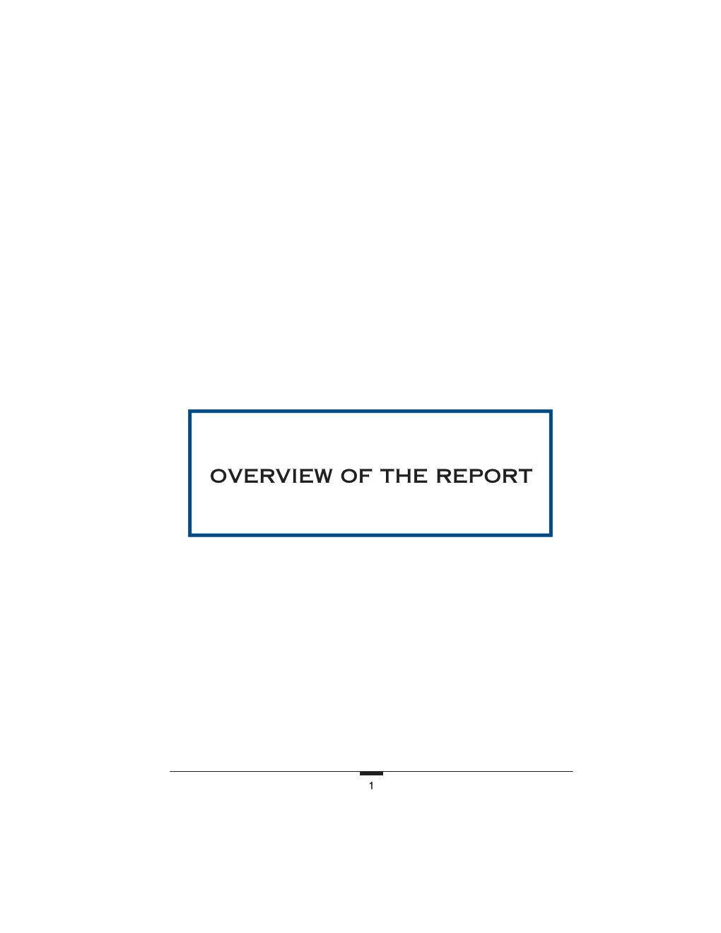 Overview of the Report