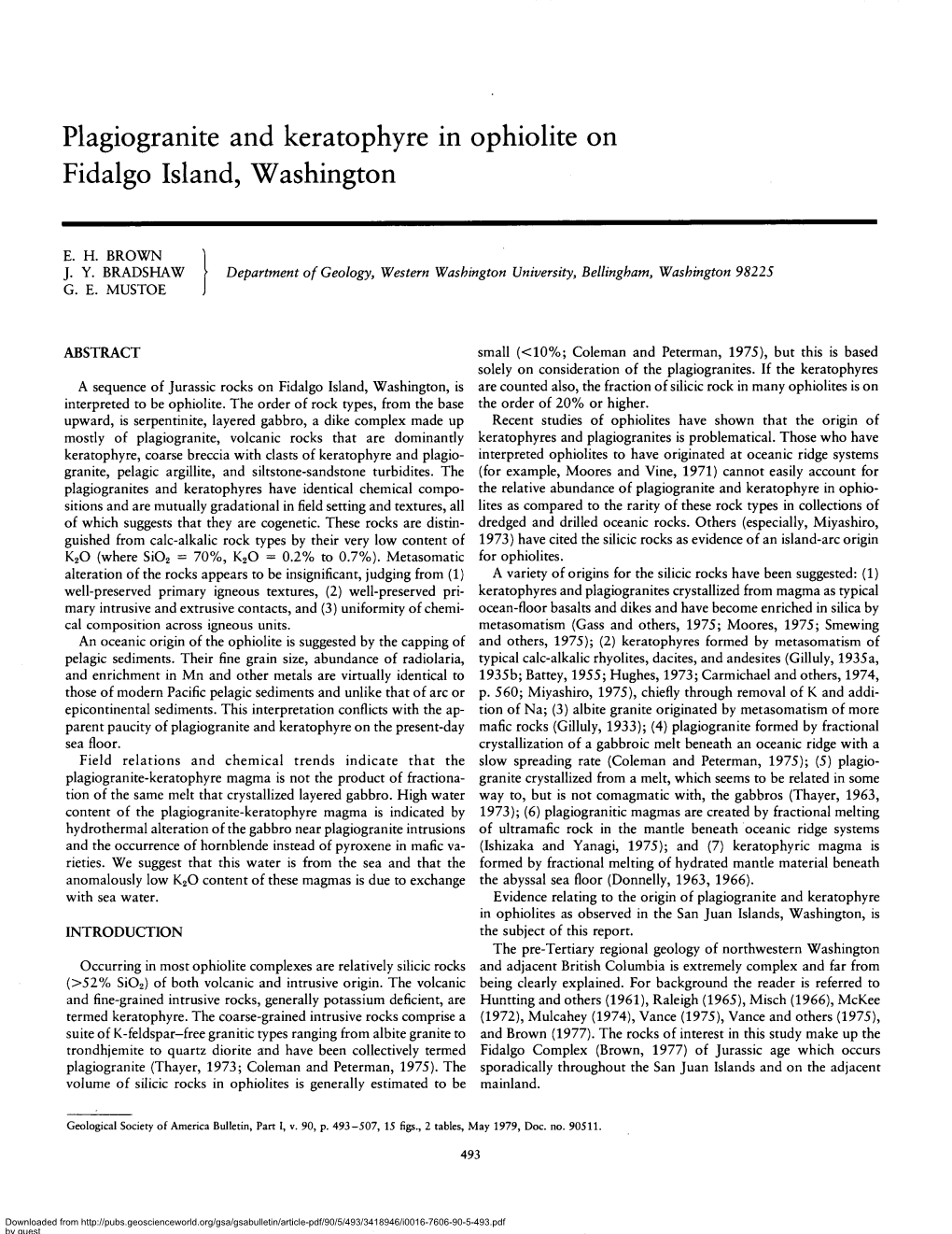 Plagiogranite and Keratophyre in Ophiolite on Fidalgo Island, Washington