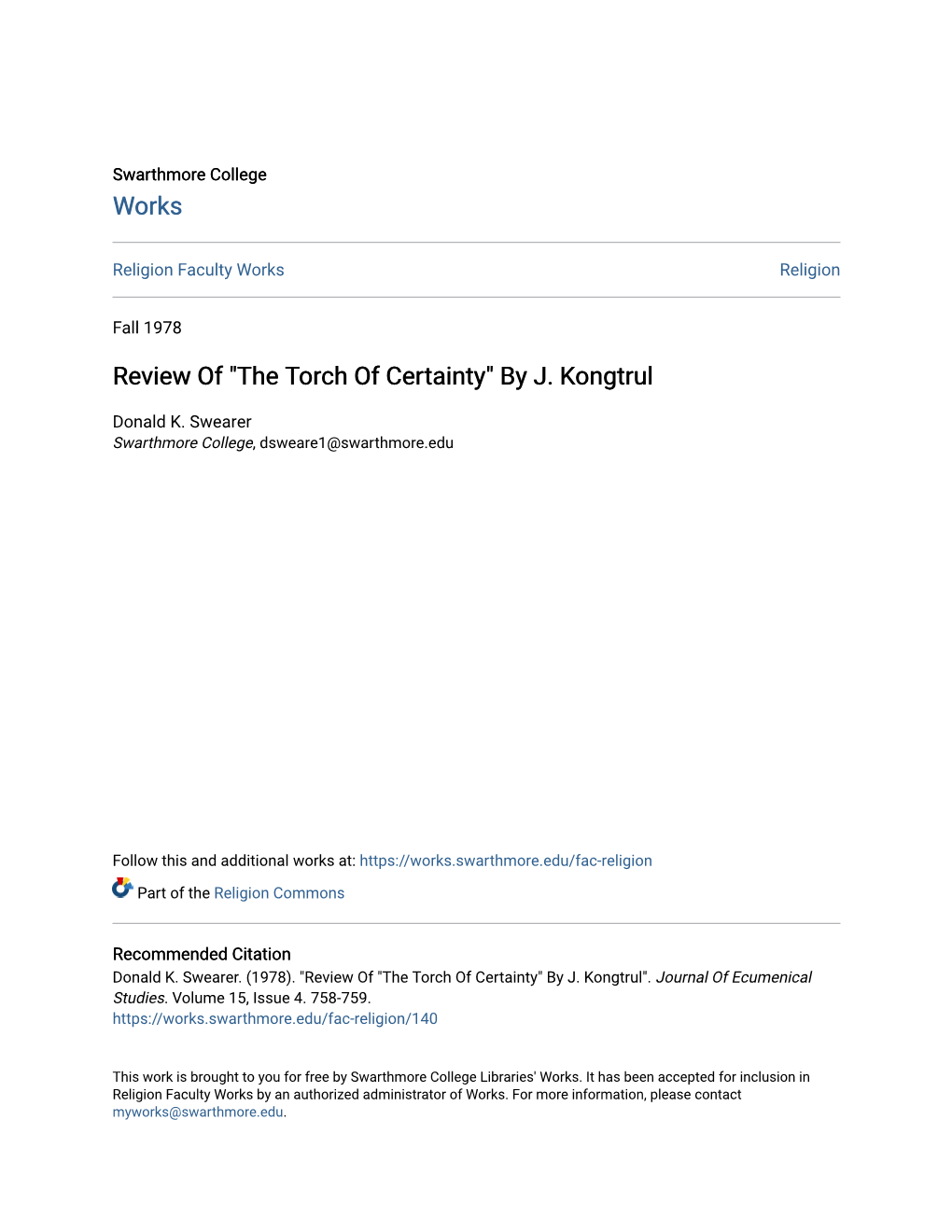 Review Of" the Torch of Certainty" by J. Kongtrul