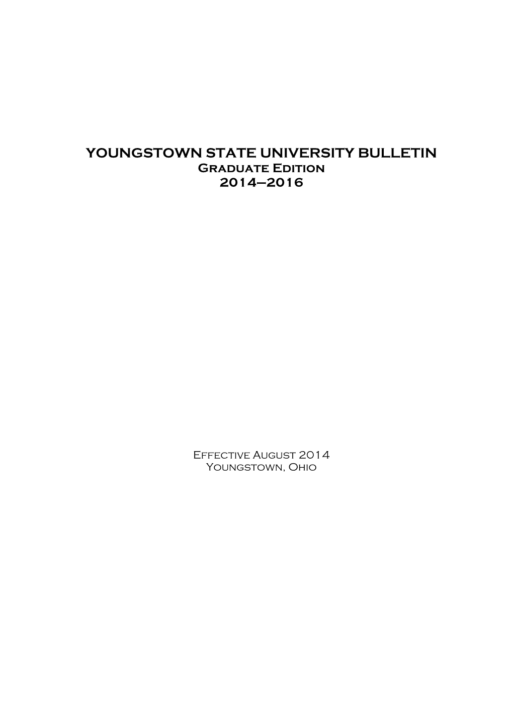 Graduate Bulletin 2014-16