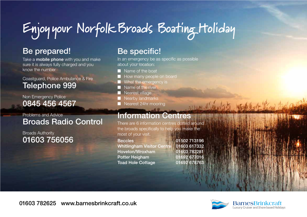 Enjoy Your Norfolk Broads Boating Holiday