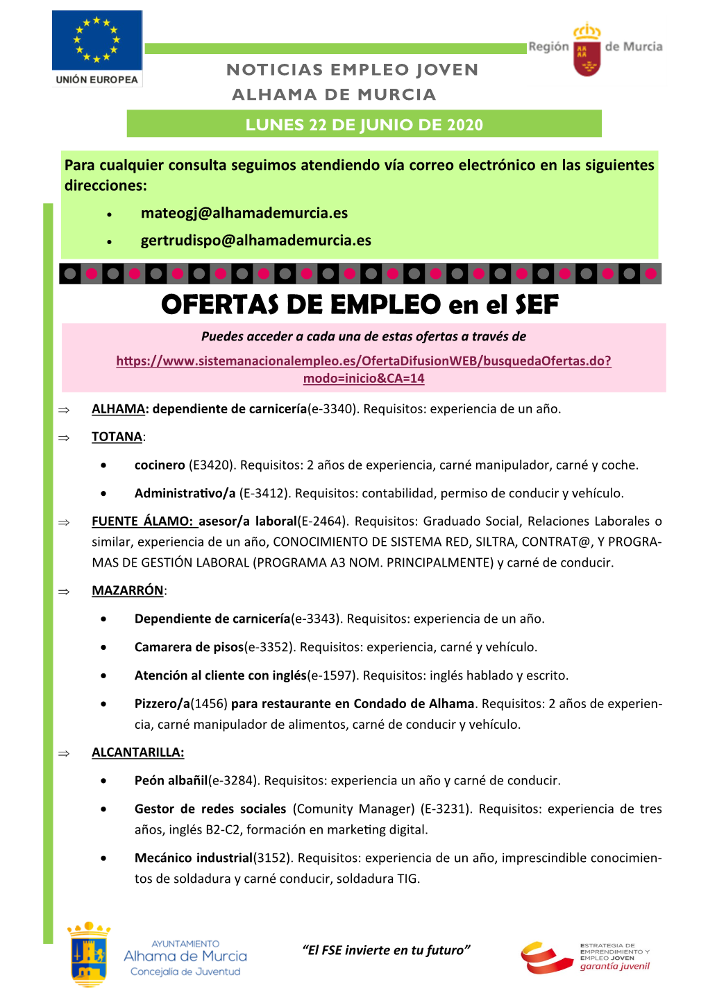 OFERTAS DE EMPLEO En El