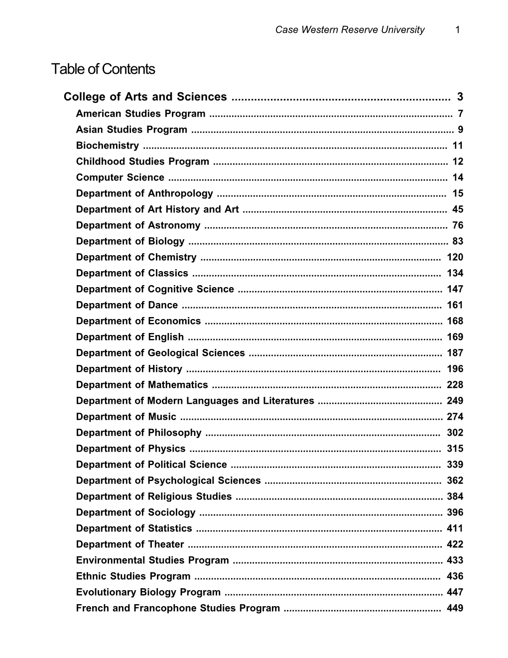 Table of Contents