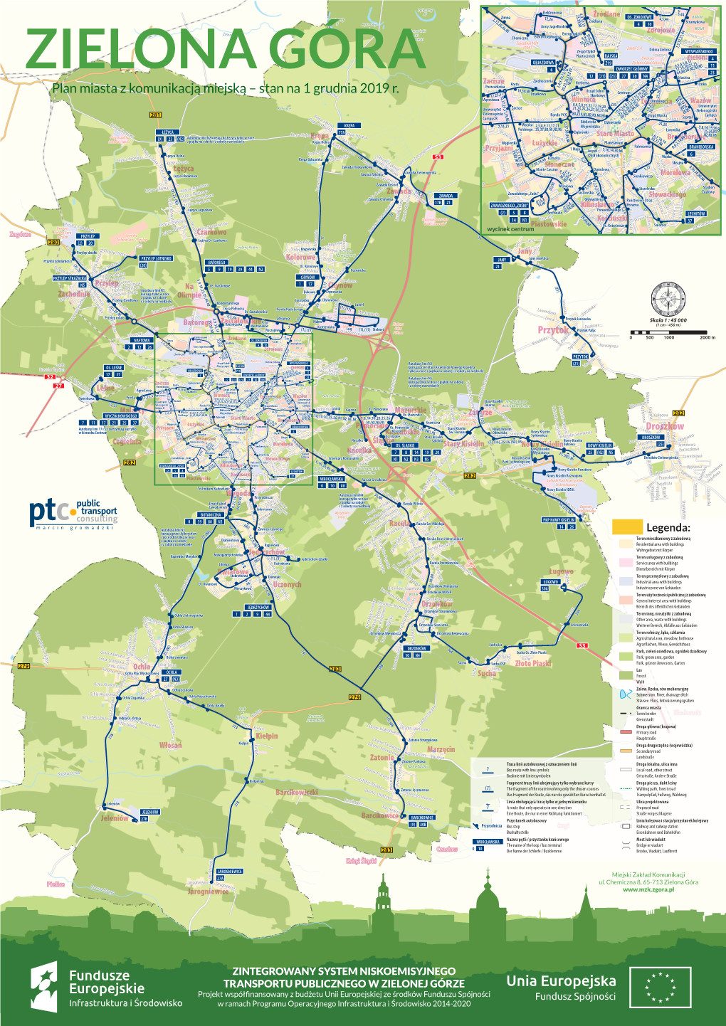 Plan Miasta Z Komunikacją Miejską – Stan Na 1 Grudnia 2019 R