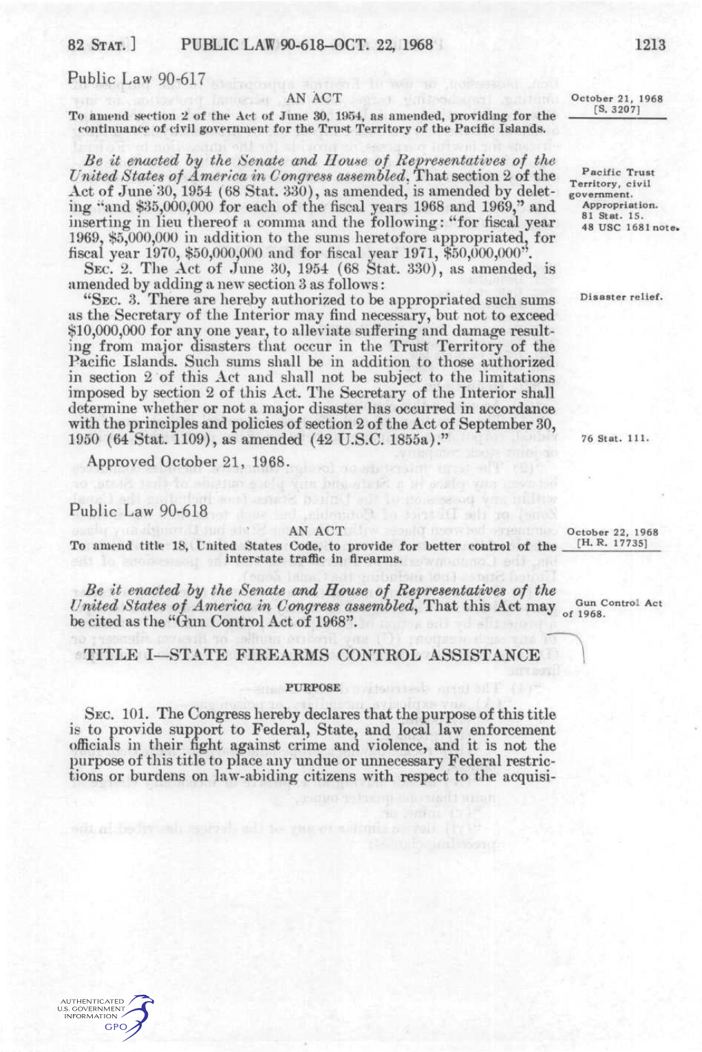 Public Law 90-618-Oct. 22, 1968 1213