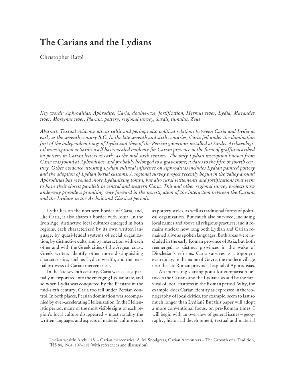 The Carians and the Lydians 135