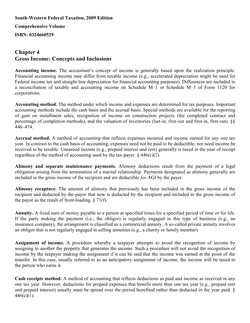 South-Western Federal Taxation, 2009 Edition