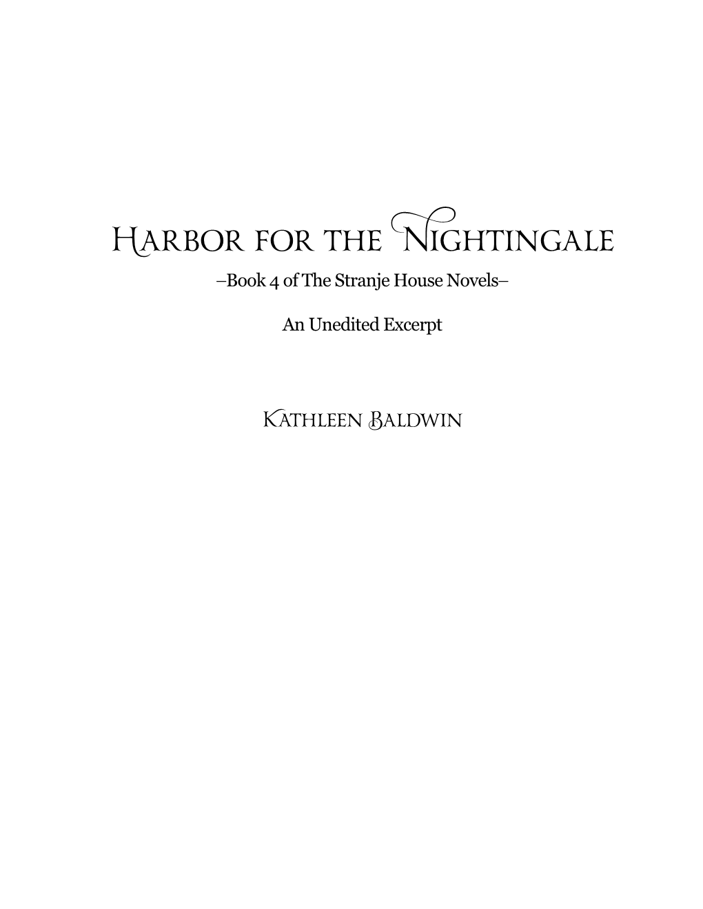 Harbor for the Nightingale —Book 4 of the Stranje House Novels —
