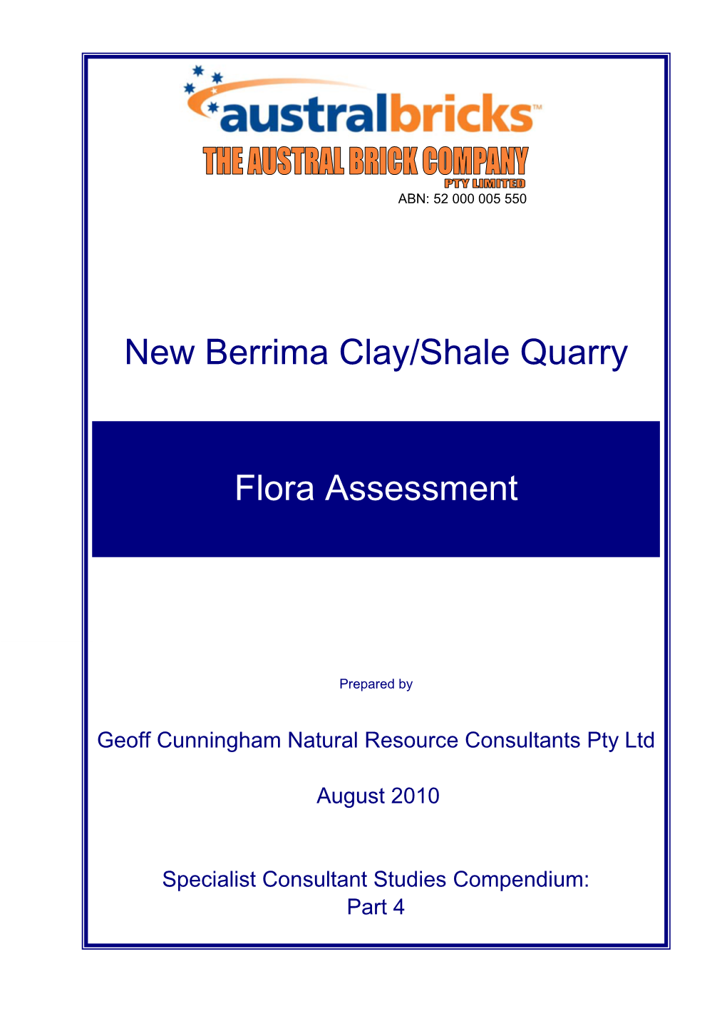New Berrima Clay/Shale Quarry Flora Assessment