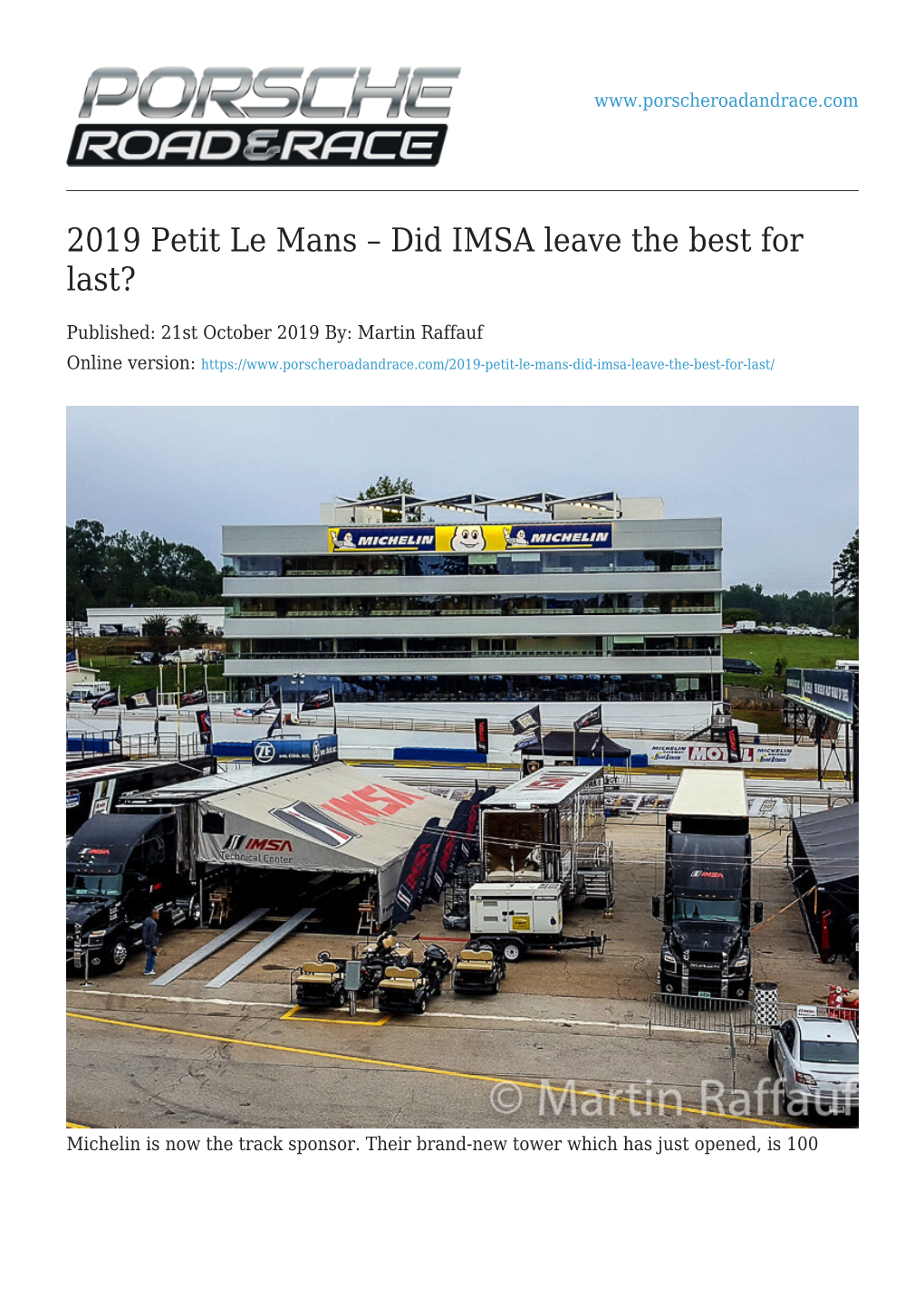 2019 Petit Le Mans – Did IMSA Leave the Best for Last?