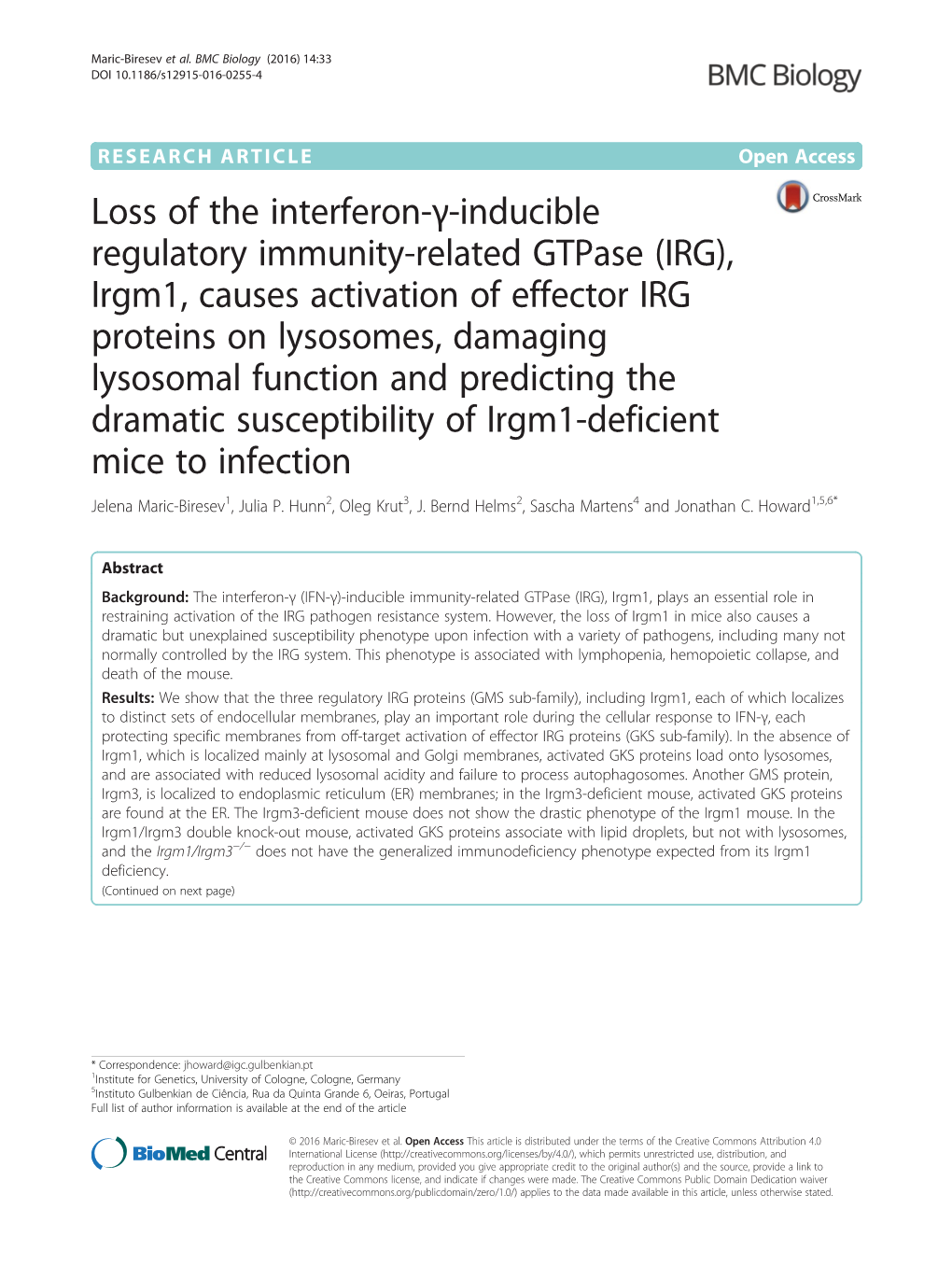 Irgm1, Causes Activation of Effector IRG Proteins