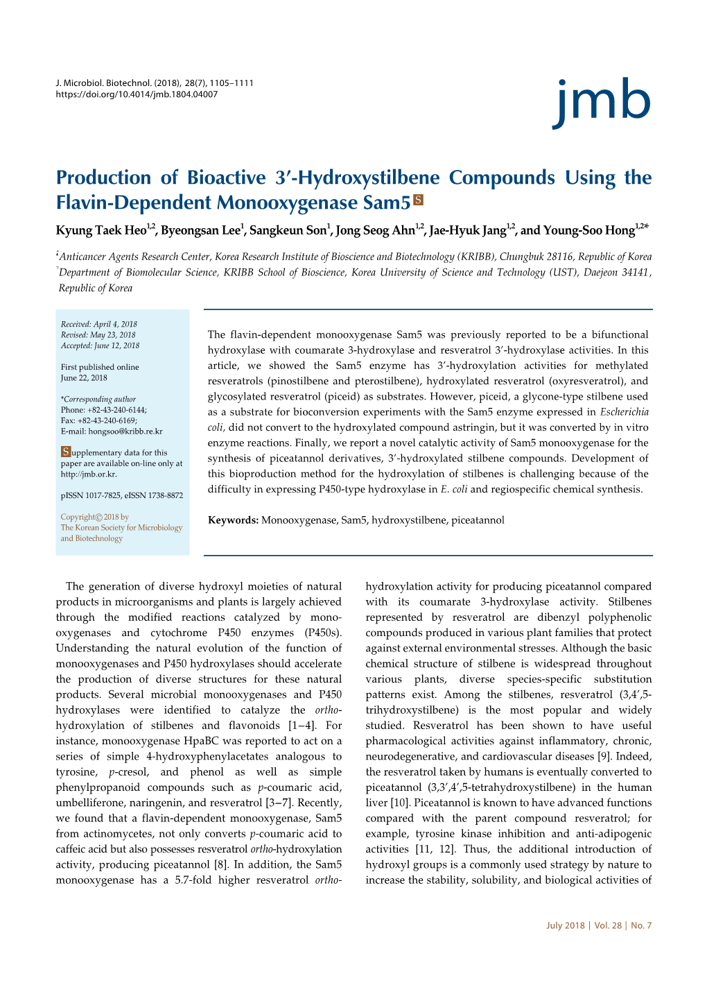 Hydroxystilbene Compounds Using the Flavin-Dependent