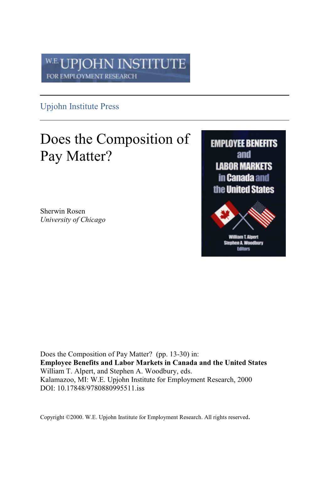 Does the Composition of Pay Matter?