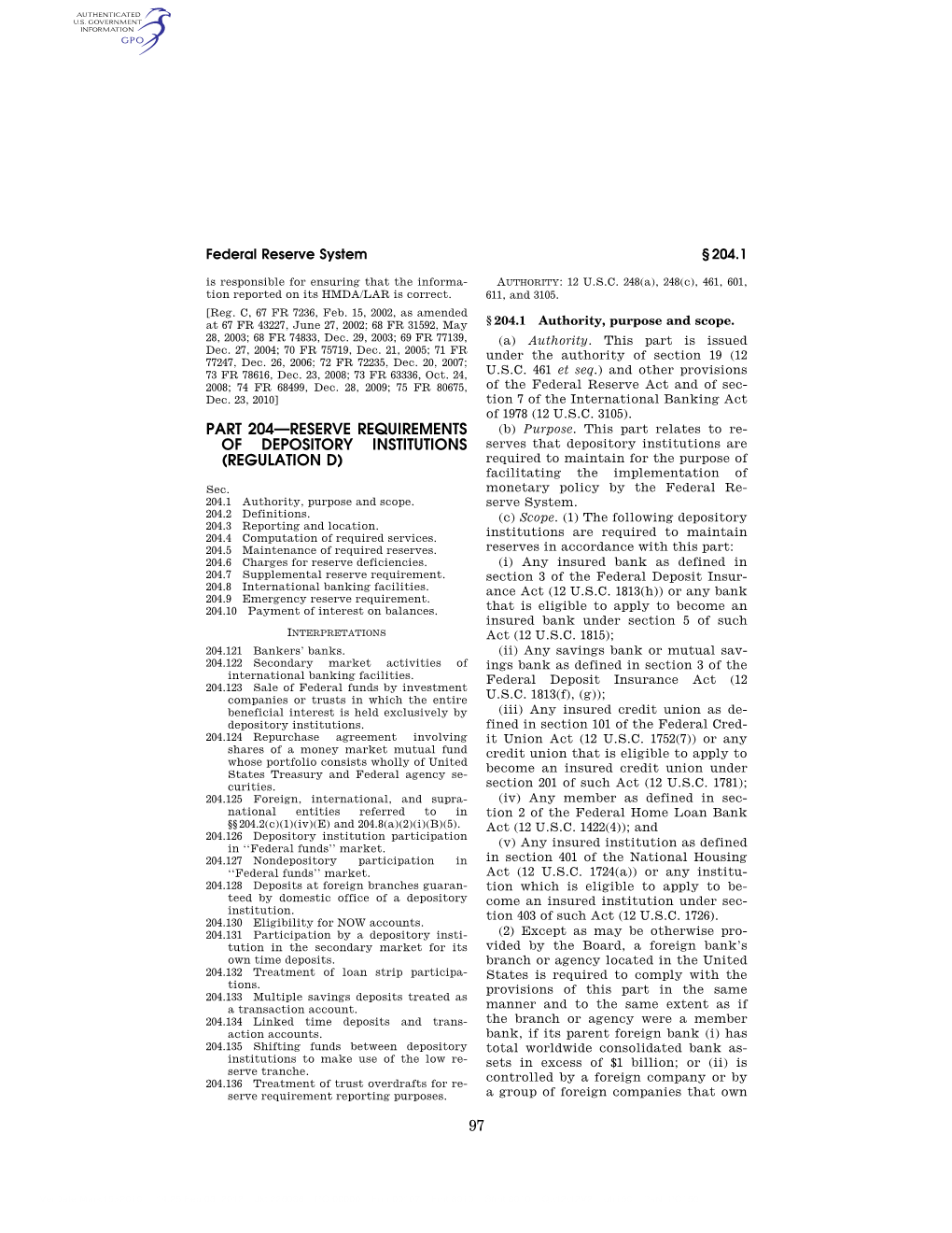 REGULATION D) Required to Maintain for the Purpose of Facilitating the Implementation of Sec