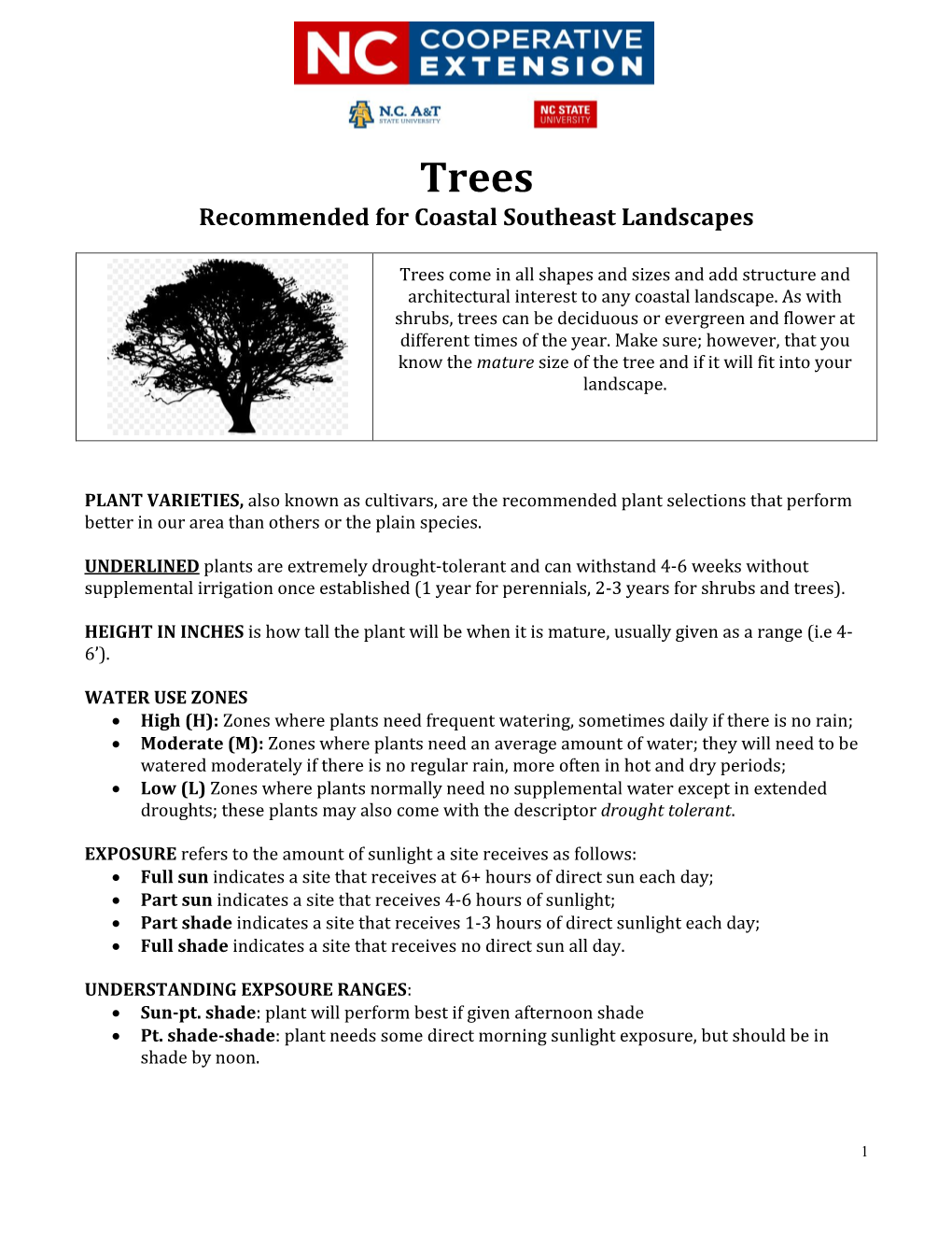 Trees Recommended for Coastal Southeast Landscapes