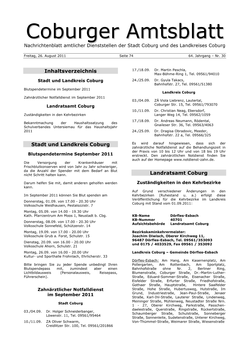 Coburger Amtsblatt Nr