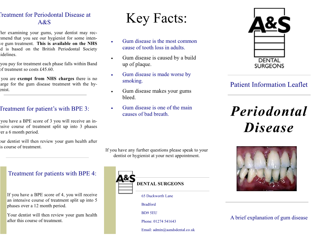 Periodontal Disease Key Facts