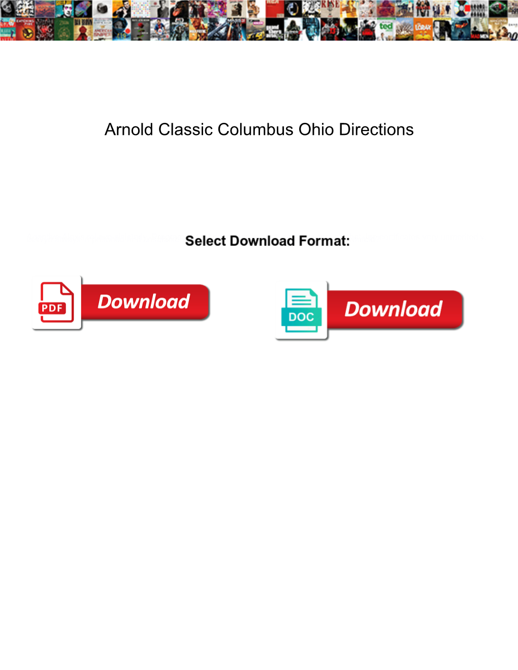 Arnold Classic Columbus Ohio Directions