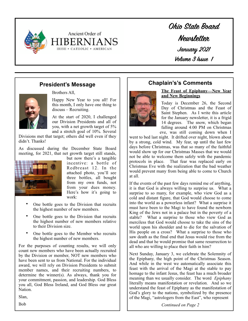 Newsletter January 2021 Volume 3 Issue 1