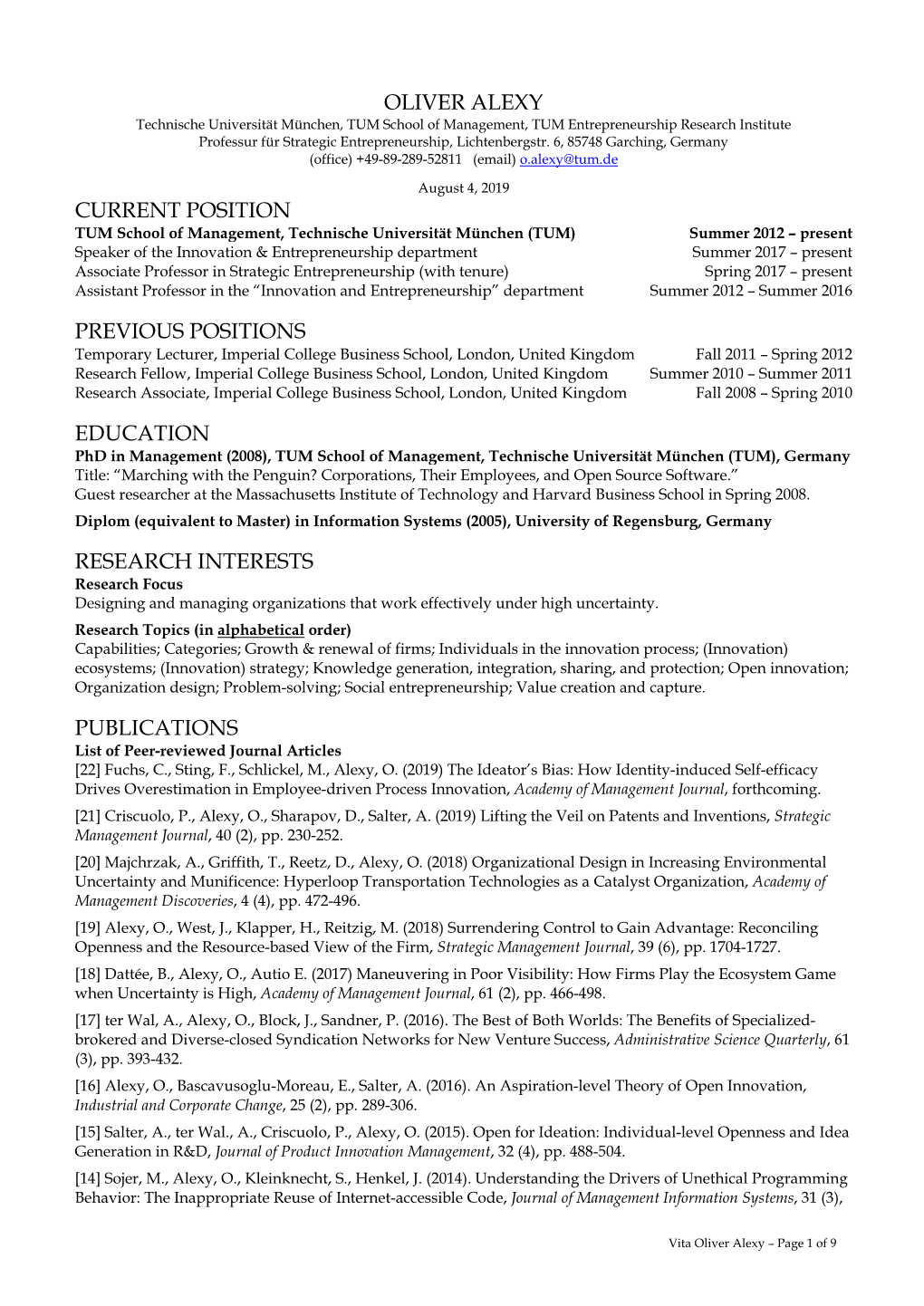 Vita Oliver Alexy – Page 1 of 9 Pp