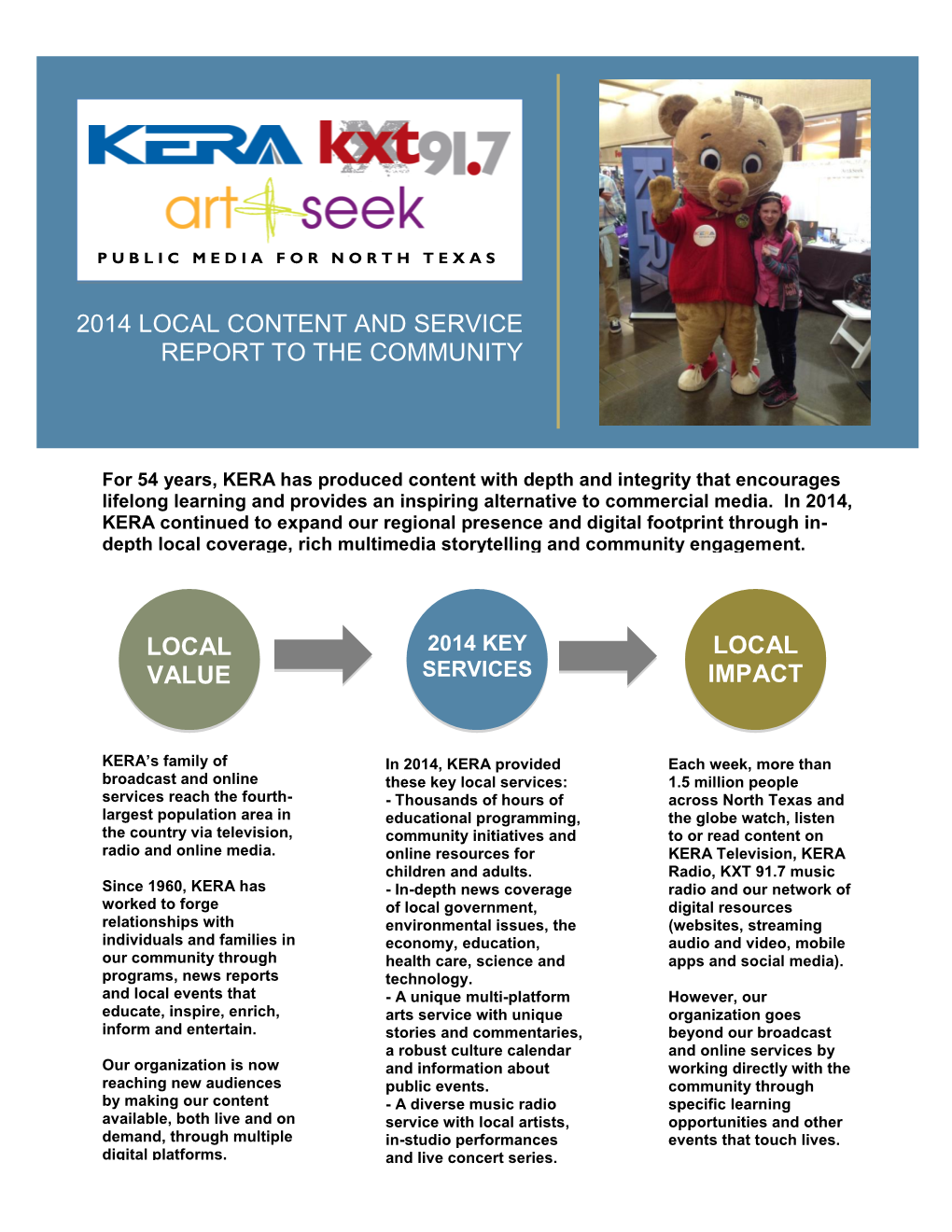 2014 Local Content and Service Report to the Community Local Value