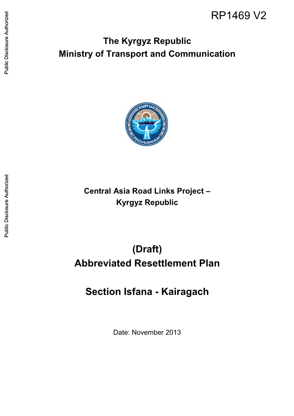 Abbreviated Resettlement Plan Section Isfana