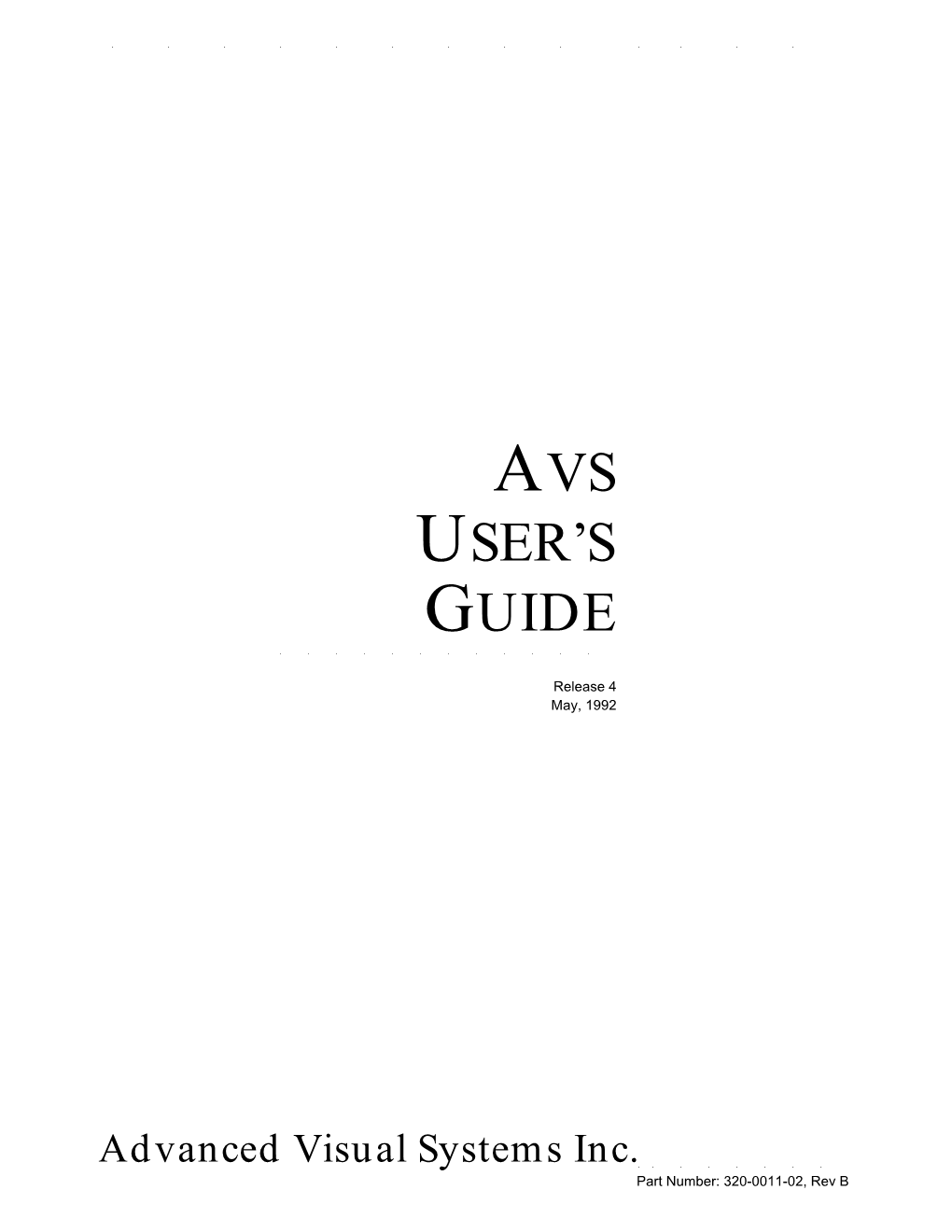 Avs User's Guide