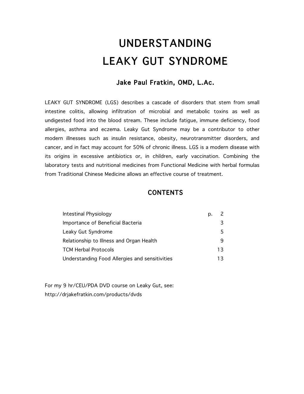 Understanding Leaky Gut Syndrome