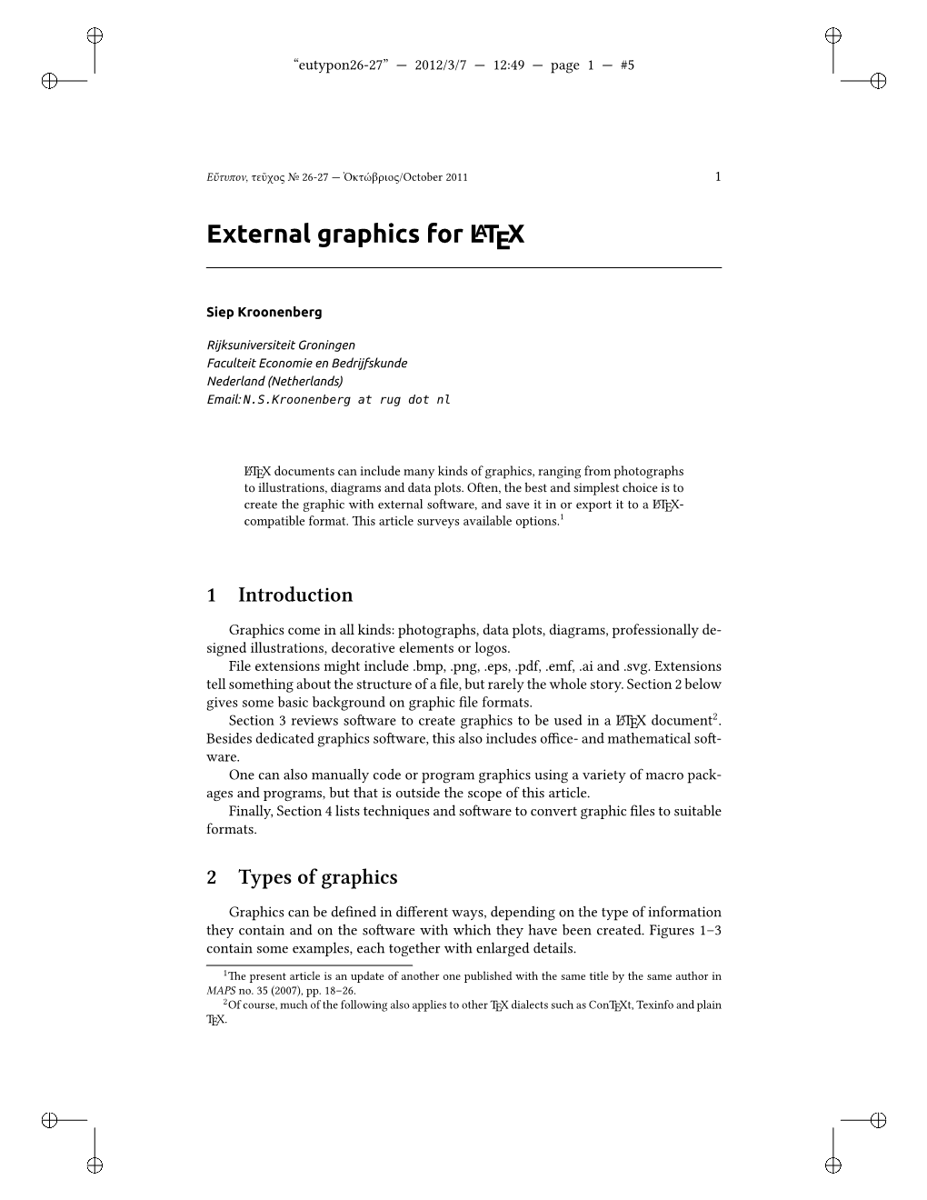 External Graphics for L ATEX