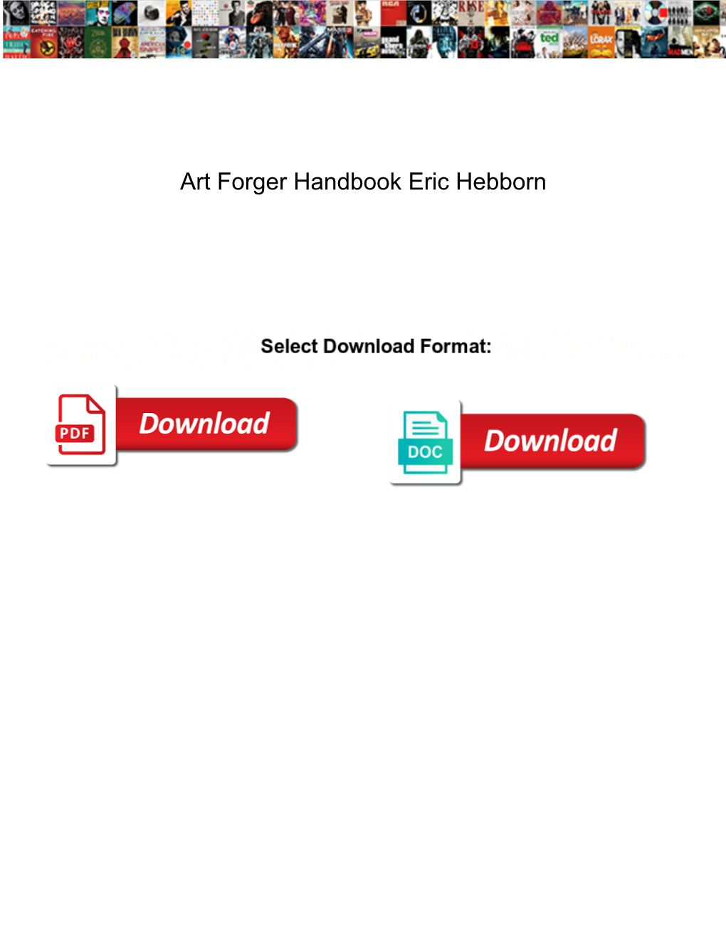 Art Forger Handbook Eric Hebborn