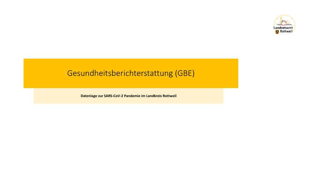 Gesundheitsberichterstattung (GBE)