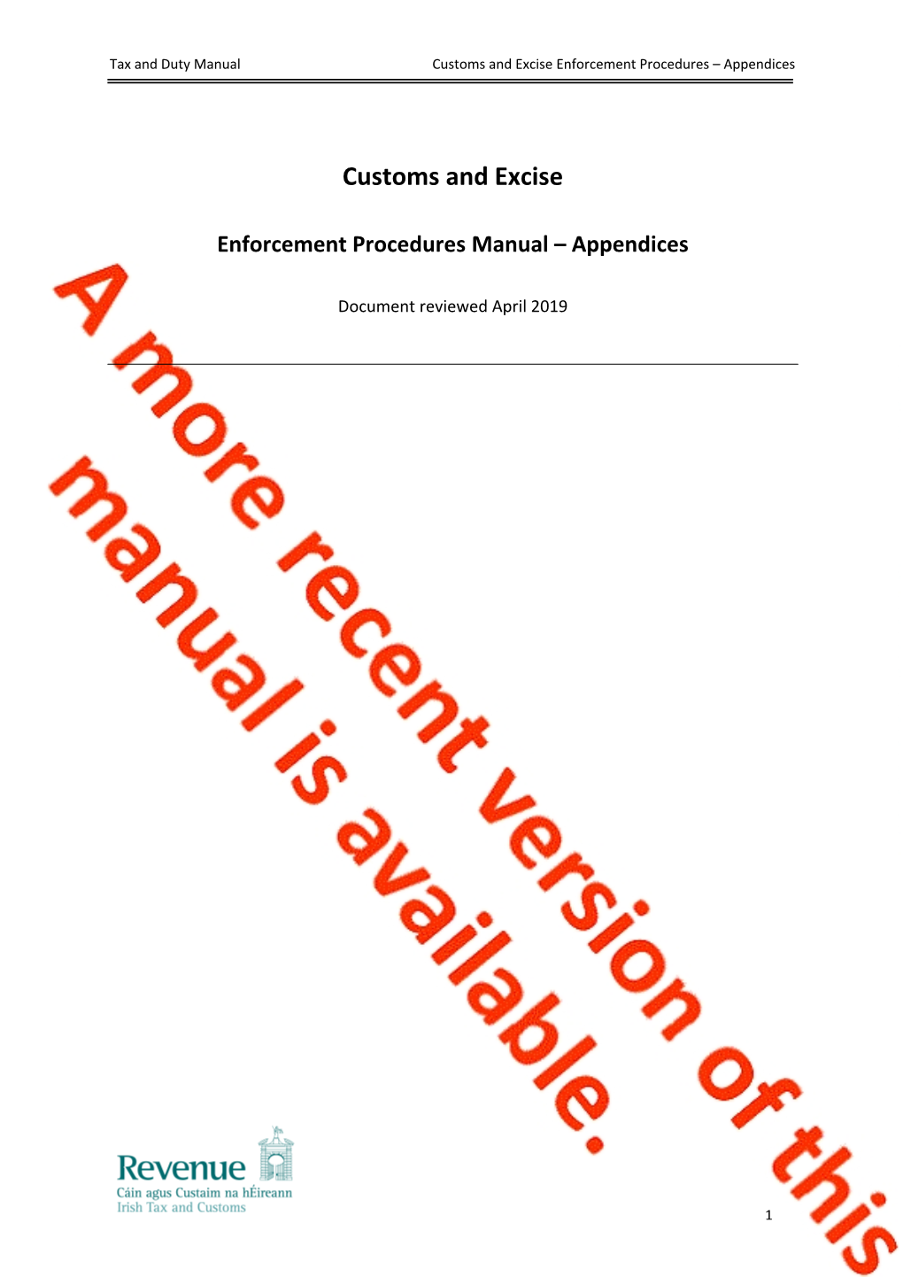 Enforcement Procedures Manual Appendices