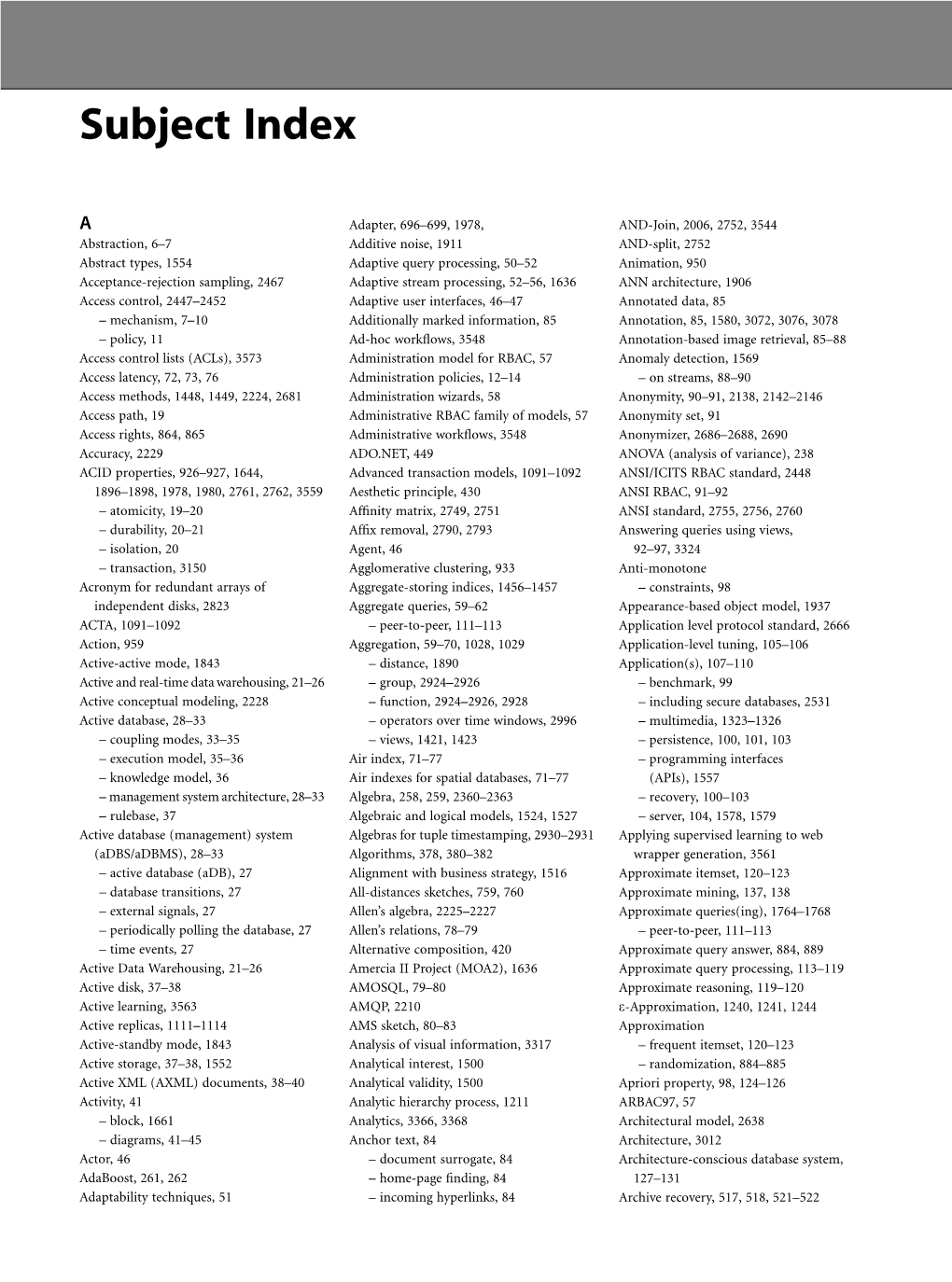 Subject Index