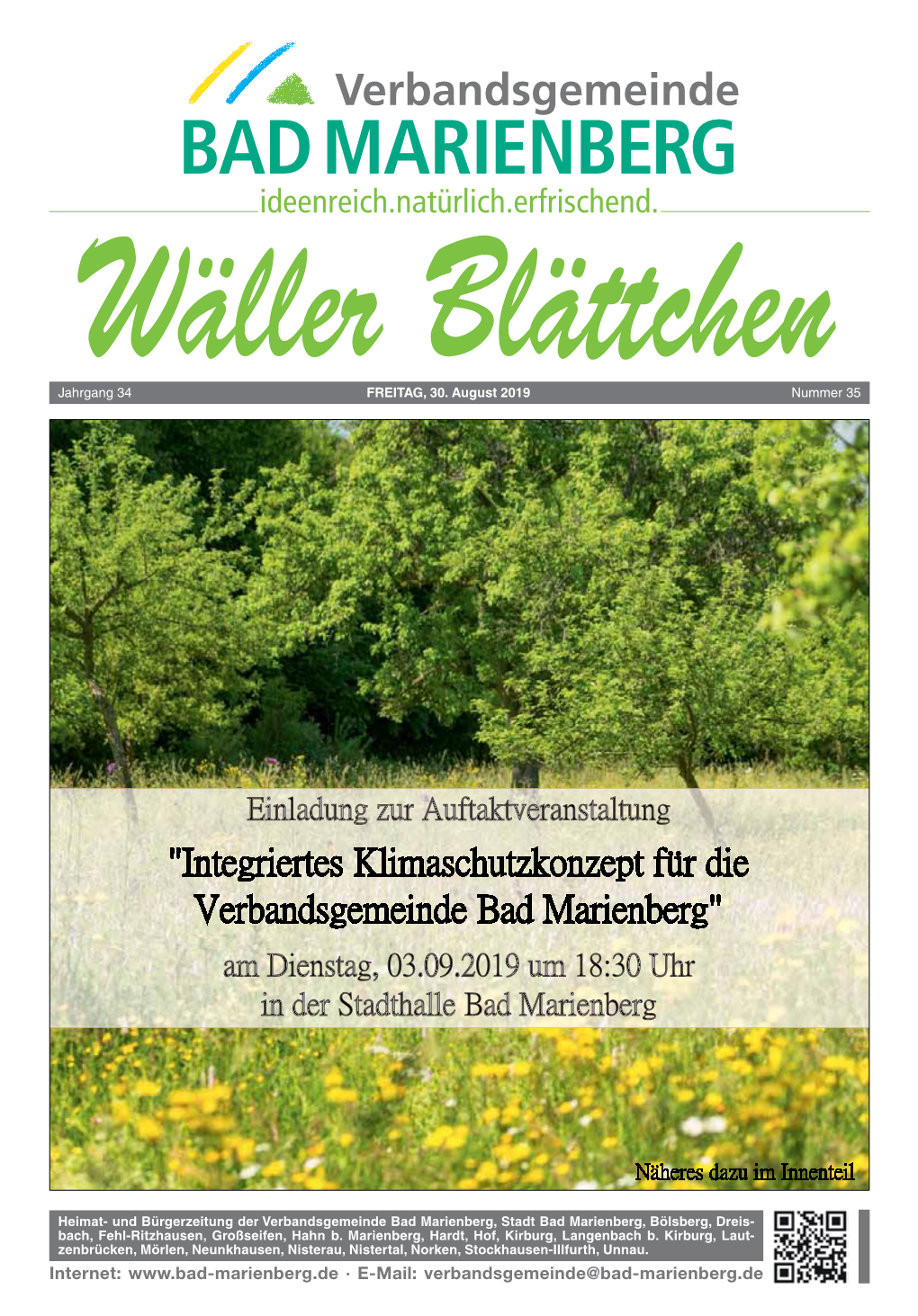 Verbandsgemeinde BAD MARIENBERG Ideenreich.Natürlich.Erfrischend