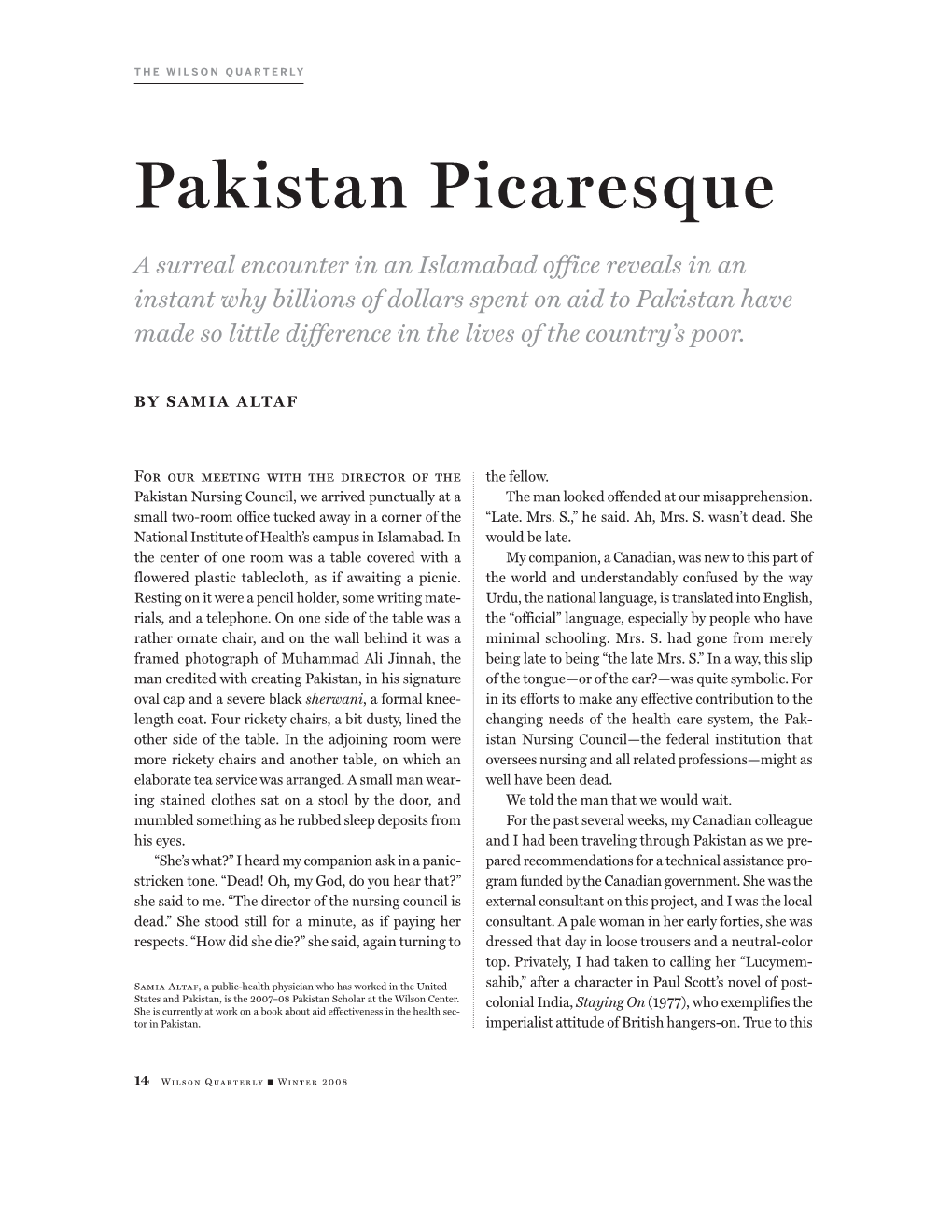 Pakistan Picaresque