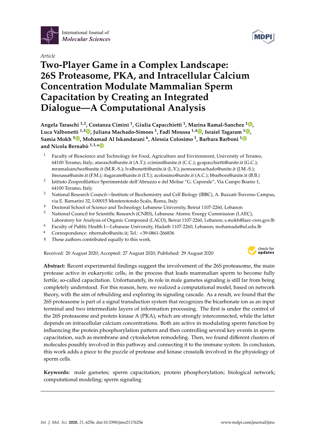 26S Proteasome, PKA, and Intracellular Calcium Concentration Modulate Mammalian Sperm Capacitation by Creating an Integrated Dialogue—A Computational Analysis