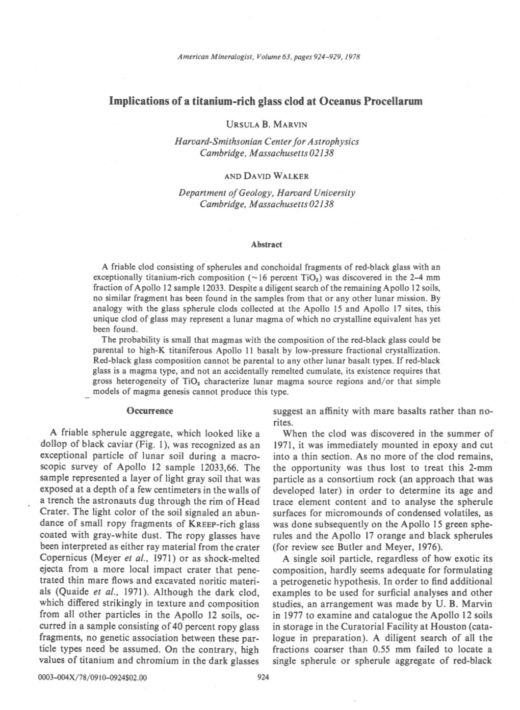 Implications of a Titanium-Rich Glass Clod at Oceanus Procellarum